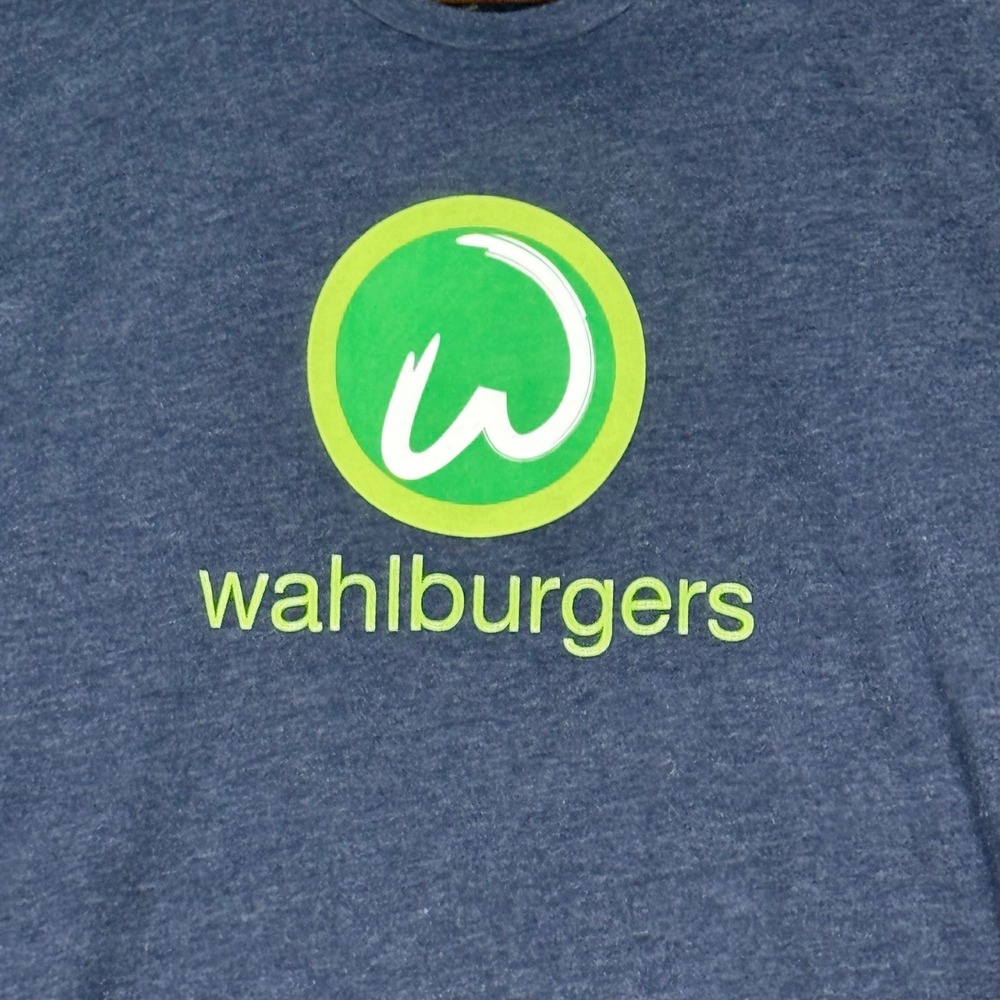 Wahlburgers Graphic T-Shirt Men Medium Blue Excellent Logo Short Sleeve Tee